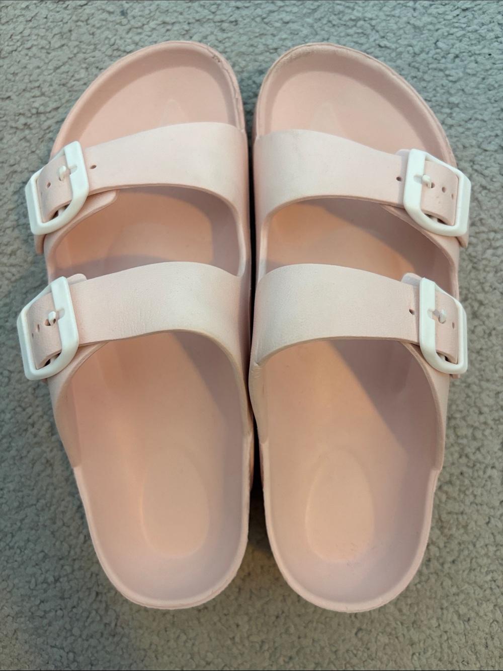 Blush Pink Double Strap Slide Sandals